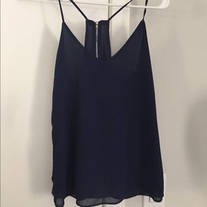 Chiffon Tank Top with zipper